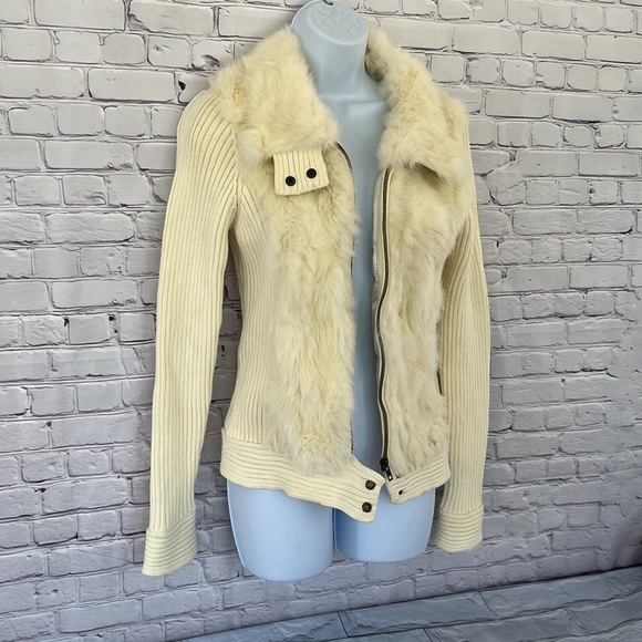 Romeo and Juliet couture rabbit trim knit pull over sweater size large - Picture 3 of 14